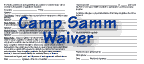 Camp SAMM Waiver